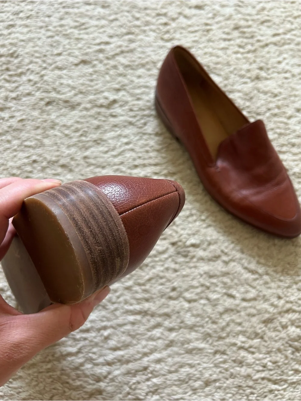 Madewell Chestnut Leather Slip-On Loafers